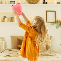 Cute Fruit Kids Pillow Stuffed Strawberry Plush Pillows Super Soft Girls Pillows Cushion Seat for Kids Toys (Pink,7.8"/20cm)