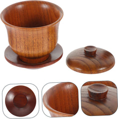 Traditional Chinese Tea Bowl Set with Lid Wooden Tea Cup for Home Office Multi-use Mug for Oolong Compact Portable Design for Entertaining Guests