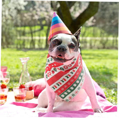 Christmas Dog Bandana Scarf for Pets Holiday Bib Festive Plaid Design for Photos Parties and Special Occasions