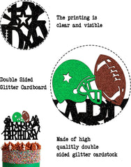 WishFirst Happy Birthday Football Cake Topper For men Rugby Player Scene Cake Decoration For Kids Sport Theme Birthday Football Party Event Supplies for Boys