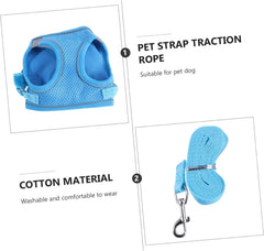Reflective Dog Harness Set Pet Vest Harness for Dogs Pulling Rope Breathable Mesh Nighttime Safety Comfortable Puppy