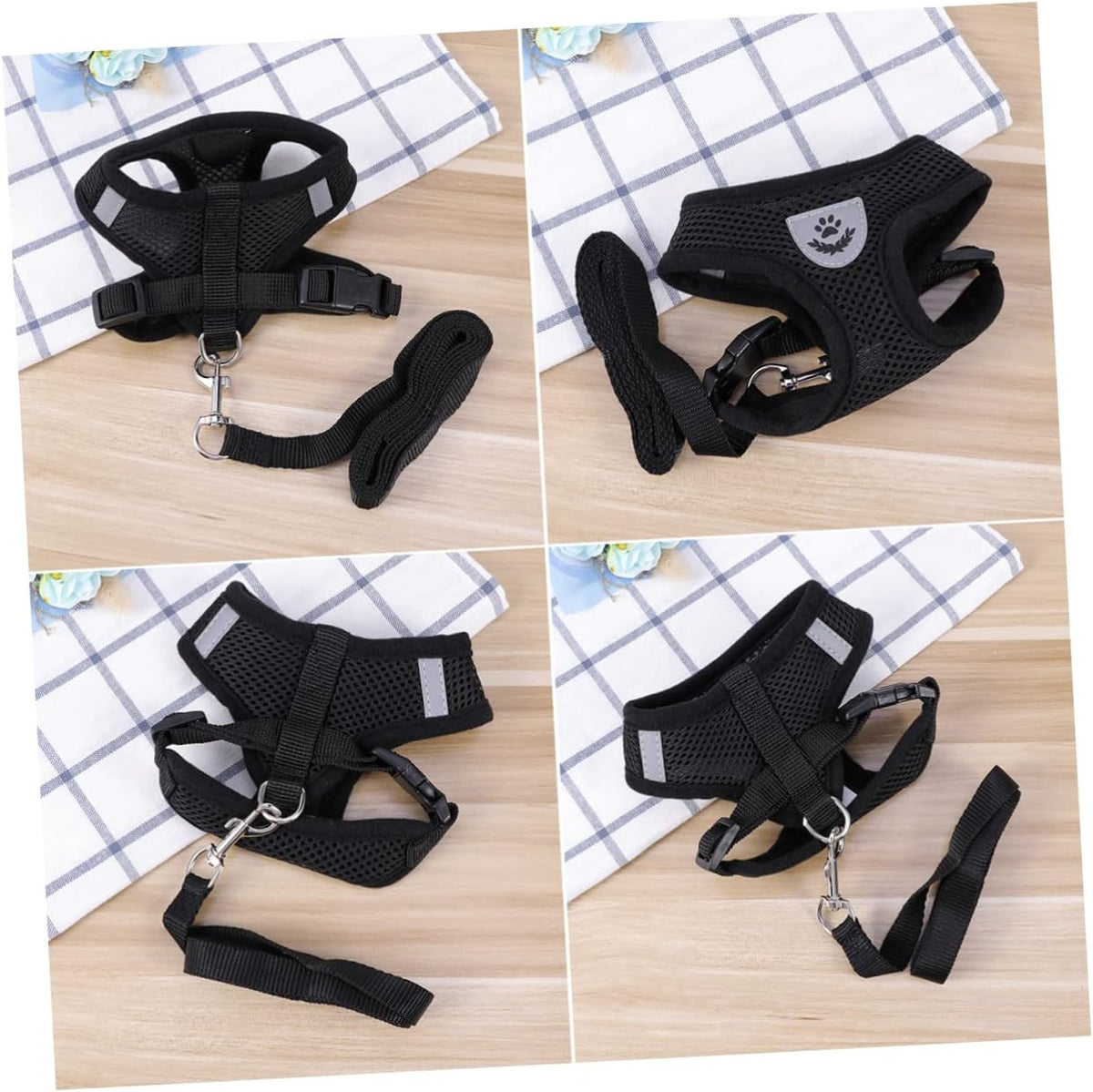 KESYOO Adjustable Breathable Dog Harness Vest for Small and Pets Lightweight and Moisture Design for Puppies and Dogs Black