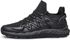 Mens Slip On Walking Running Sneakers Athletic Basketball Tennis Shoes Lightweight Workout Breathable Fashion Sneakers All Black Size 12.5