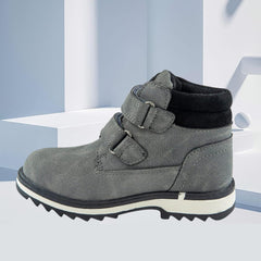 TZJS Kids' Hiking Work Boots for Boys Girls, Waterproof Outdoor Ankle Boots with Hook and Loop