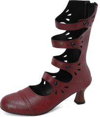 Womens Kitten Heel Mid Calf Boots Sandals Gladiator Vamp Buckle gothic Boots