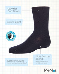MeMoi Boys' Basket Weave Mercerized Cotton Crew Socks