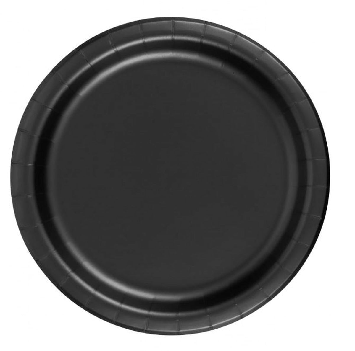 24 Plates 7" Paper Dessert Plates Wax Coated - Black