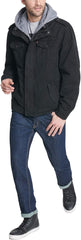Levi's Men's Washed Cotton Hooded Military Jacket