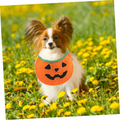 Dog Bandana for Cats and Dogs Washable Scarf for Birthdays and Halloween Pumpkin Pattern Comfortable Pet Accessory for up to Pets