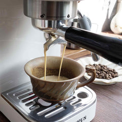 5oz Rustic Retro Ceramic Coffee Cup with Saucer, Nordic Stoneware Cortado Cup, Aesthetic Tea Cup Set, Microwave & Dishwasher Safe