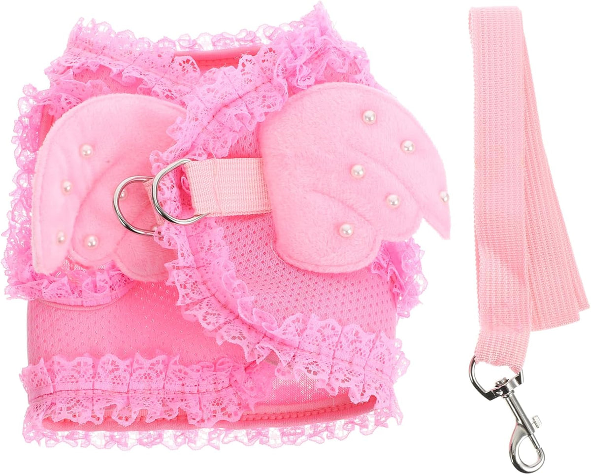 Kisangel Pink PET Harness for Dogs and Cats Adjustable Vest Style Traction Buckle Lightweight and Comfortable for Small Pets for Everyday Walks and Outdoor Adventures Random Color