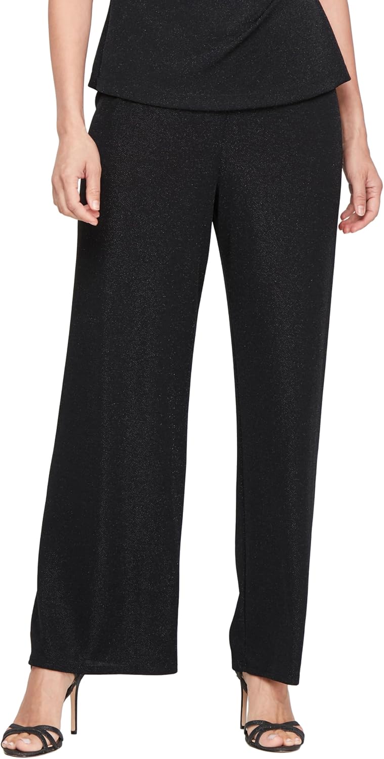 Alex Evenings Women's Straight Leg Dress Pant for Mother of The Bride, Elegant Party Outfit (Petite and Regular Sizes)