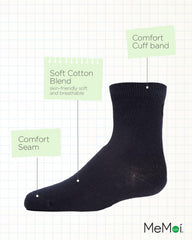 MeMoi Unisex Cotton Blend Mid-Cut Socks 3-Pack