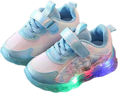 Toddler Baby Girls Mesh Breathable Light Up Sneaker Butterfly Pattern Hook Loop Non Slip Sports Shoes Sports Shoes