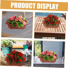 5Pcs Drainable Rectangular Plastic Plant Pots Breathable Indoor Planters for and Balcony Decor Lightweight Design for Healthy Plant Growth