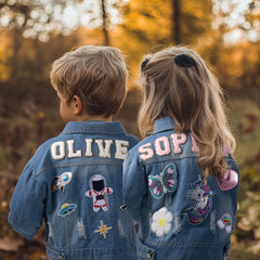 Custom Name Jackets For Kids Long Sleeve Toddler Jackets For Girls Personalized Jean Denim Jacket For Boys 1-8 Years Girl Boy Outerwear Clothes Birthday Christmas Gifts