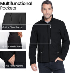 Weatherproof Men's Softshell Jacket – Wind & Water Resistant – Breathable, Lightweight Outdoor Coat