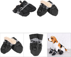 Dog Shoes Boots Socks for Small Medium Dogs Cats Winter Warm Soft Cotton Padded 4Pcs (01)