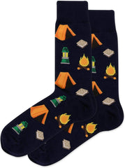 Hot Sox Camping Socks, Navy, 1 Pair, Men Shoe 6-12.5