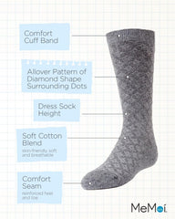 MeMoi Diamonds and Dots Boys Dress Cotton Blend Crew Socks