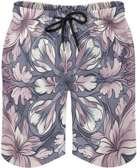 Men's Swim Trunks Some Flower Patterns Beach Shorts Quick Dry Summer Bathing Suit Swimwear Beachwear with Pockets