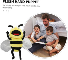 Plush Cartoon Bee Hand Puppet for Storytelling Soft Interactive Plaything for Adults Comfortable Touch Safe Material for Amusing and Encouraging Creativity