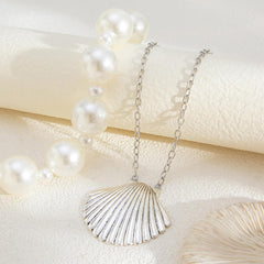 Chunky Gold Starfish Necklace with Puka Pearl for Women Layered Beach Jewelry Jewelry