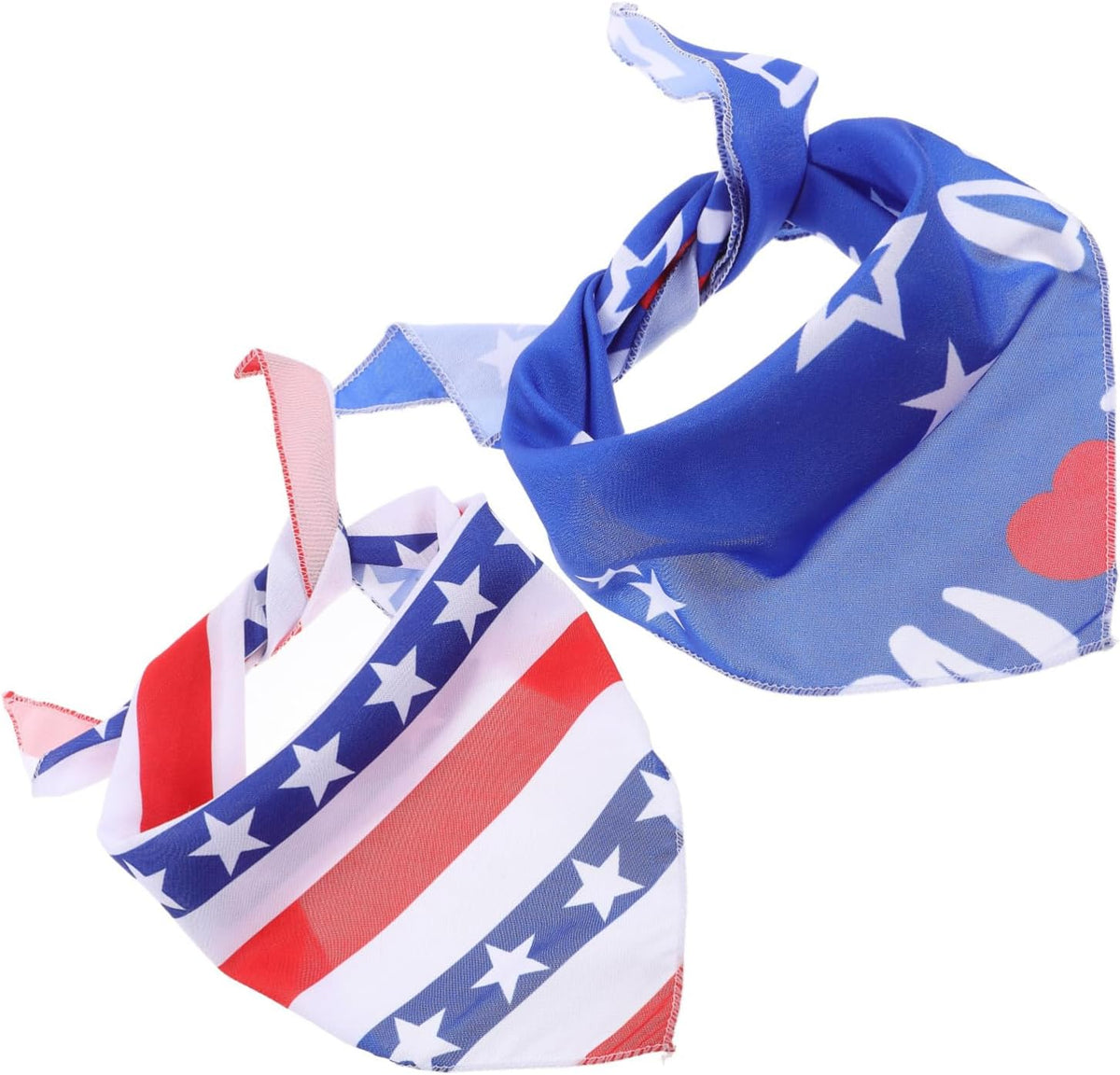 2pcs Independence Day Pet Triangle Bandana American Flag Breathable Dog Scarf for Holidays Festivals and Everyday Wear Multi-Functional Pet Accessory