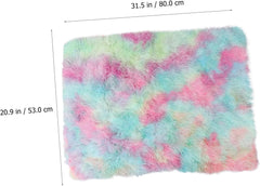 Hemoton Warm Pet Blanket Long Plush Dog Bed for Cats Puppy Sleep Mat Fleece Dog Blanket Crate Pad