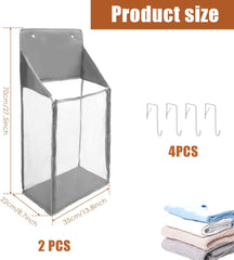 2Pcs Over the Door Laundry Hamper Foldable Door Hanging Laundry Basket Space Saving Hanging Laundry Hamper Mesh Door Clothes Hamper for Dirty Cloth Toy Towel