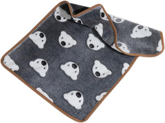 JUOPZKENN Thermal Bed Pads Milk Velvet Pet Warmer Pad Soft Comfortable Cat Warming Mat for Autumn Winter (S-Grey Background White Bear Head)