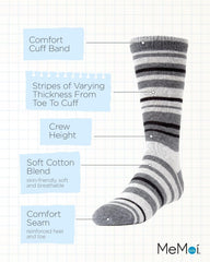 MeMoi Rings and Rungs Boys Cotton Blend Striped Socks