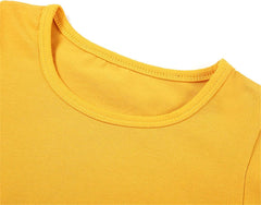 Ruffles Long Sleeve Crewneck T-Shirts for Little Girls Solid Color Basic Blouse Tee Tops Little Boy Spring Jacket