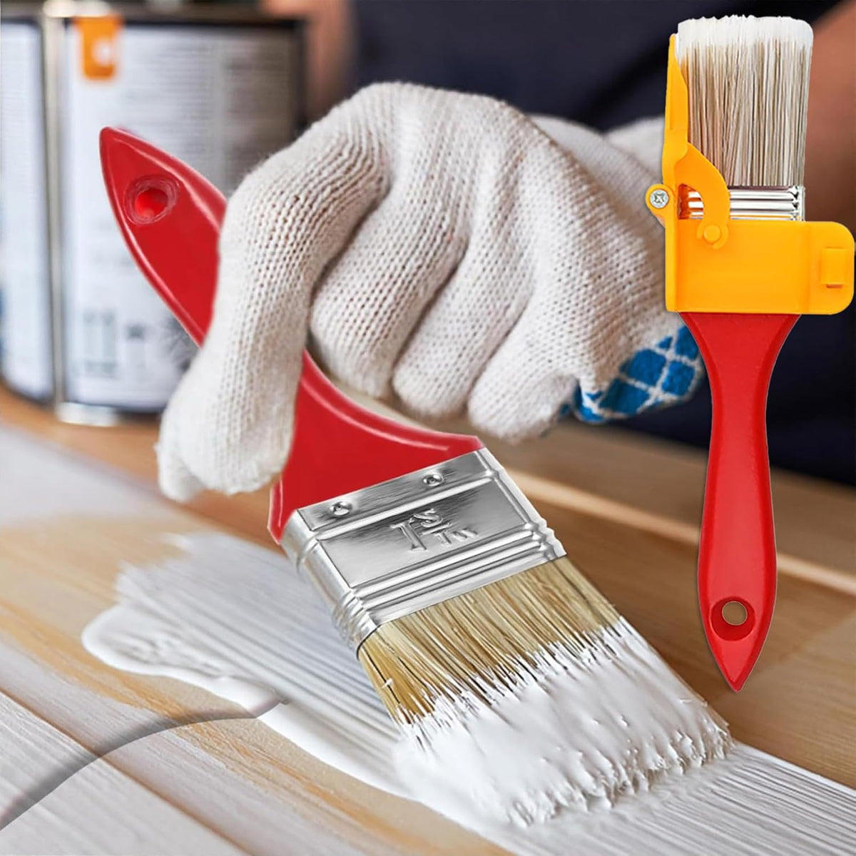 Edge Painting Brush with Soft Bristles, Precision Latex Paint Brush for Corner and Trim Work, Small Paint Brush for Walls and Edges