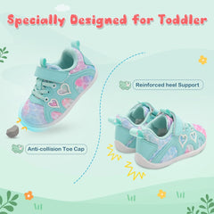 JIASUQI Toddler Shoes for Baby Girls Sneakers Barefoot Walking Shoes Running Tennis Shoes