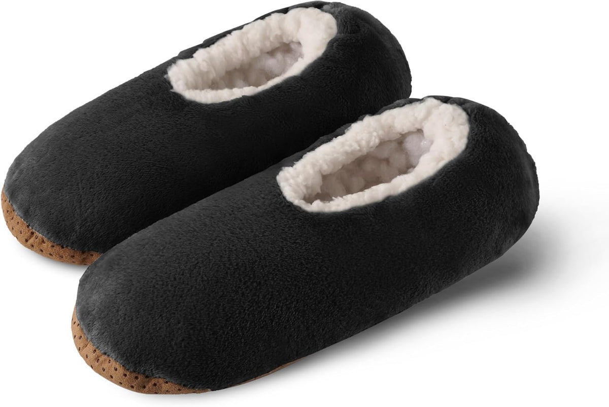 ELFJOY Mens Slipper Socks with Grippers Fuzzy House Slippers for Men Indoor Winter Warm Fleece Lined Sock Slippers