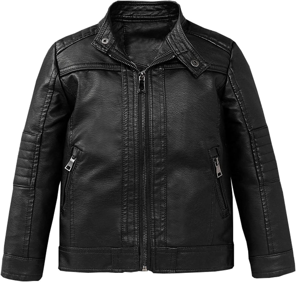Boys Faux Leather Jacket Toddler Kids Motorcycle PU Leather Coats Fall Winter Outerwear Coat (Black, 13-14 years)