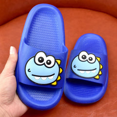 Boys Girls Toddler Little Kid Cloud Slides Sandals Cartoon Quick Drying Slippers House Bathroom Shower (Blue, 7 Toddler)