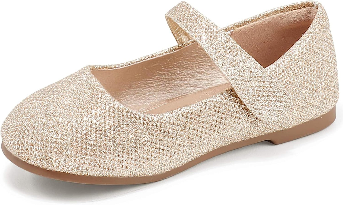 PANDANINJIA Girls Dress Shoes Toddler Flower Girl Kids Mary Jane Shoes Ballet Flats School Wedding Party Church Girls Shoes