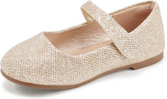 PANDANINJIA Girls Dress Shoes Toddler Flower Girl Kids Mary Jane Shoes Ballet Flats School Wedding Party Church Girls Shoes