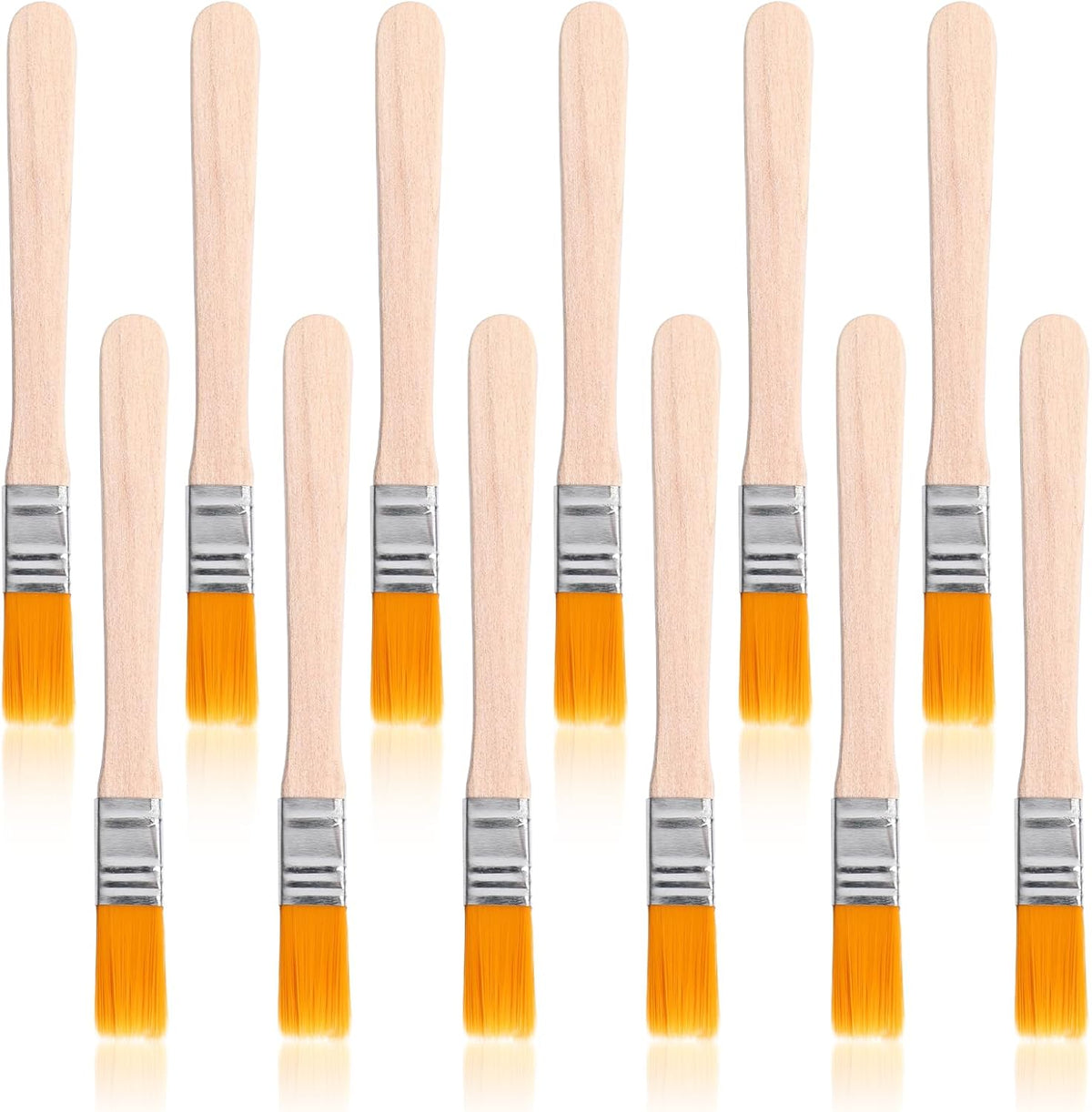 12 Pcs 5 x 0.5inch Paint Brush, Trim Painting Tool, Small Paint Brushes for Touch Up, Soft Bristle Paint Brush, Paint Brushes for Wall, Cabinets, Fences (Yellow)