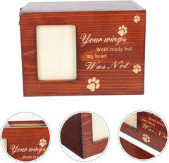 Mikikit Pet Urn Photo Frame Cinerary Casket for Dogs and Cats Keepsake Ash Box for Pet Memorials Design for Comforting Remembrance