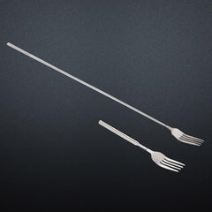 Stainless Steel Dinner Fork,BBQ Telescopic Extendable Dinner Fruit Dessert Long Handle Fork Stainless Steel Cutlery