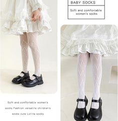 Girls Pantyhose Solid Tights Fashionable Long Stockings With Unique Pattern For Daily Party Performances Party Tights