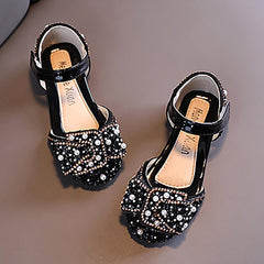 Spring and Summer Girls Dance Shoes Princess Dress Performance Shoes Flat Bottom Light Pearl Girls Booties Size