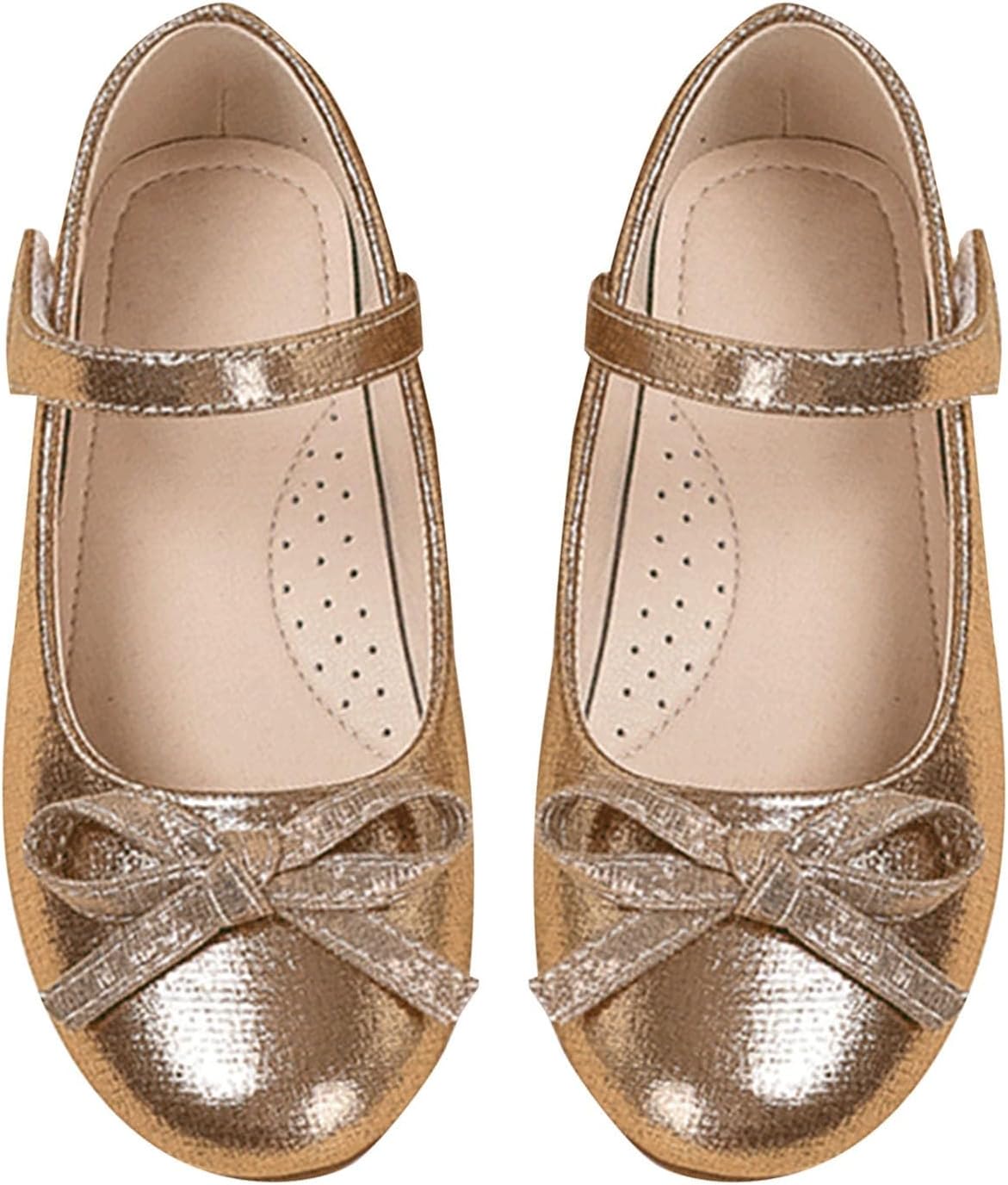 Toddler Little Girls Bow Rhinestone Ballerina Flat Ballet Shoes Flower Girls Mary Jane Flat Dress Shoes Party