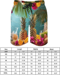 Men's Swim Trunks Tropical Party Beach Shorts Quick Dry Summer Bathing Suit Swimwear Beachwear with Pockets