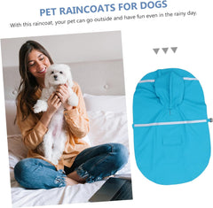 YARNOW Dog Reflective Raincoat Hood for Large Dogs Lightweight and Comfortable Outdoor Coat for Labrador and Medium Breeds Lake XL