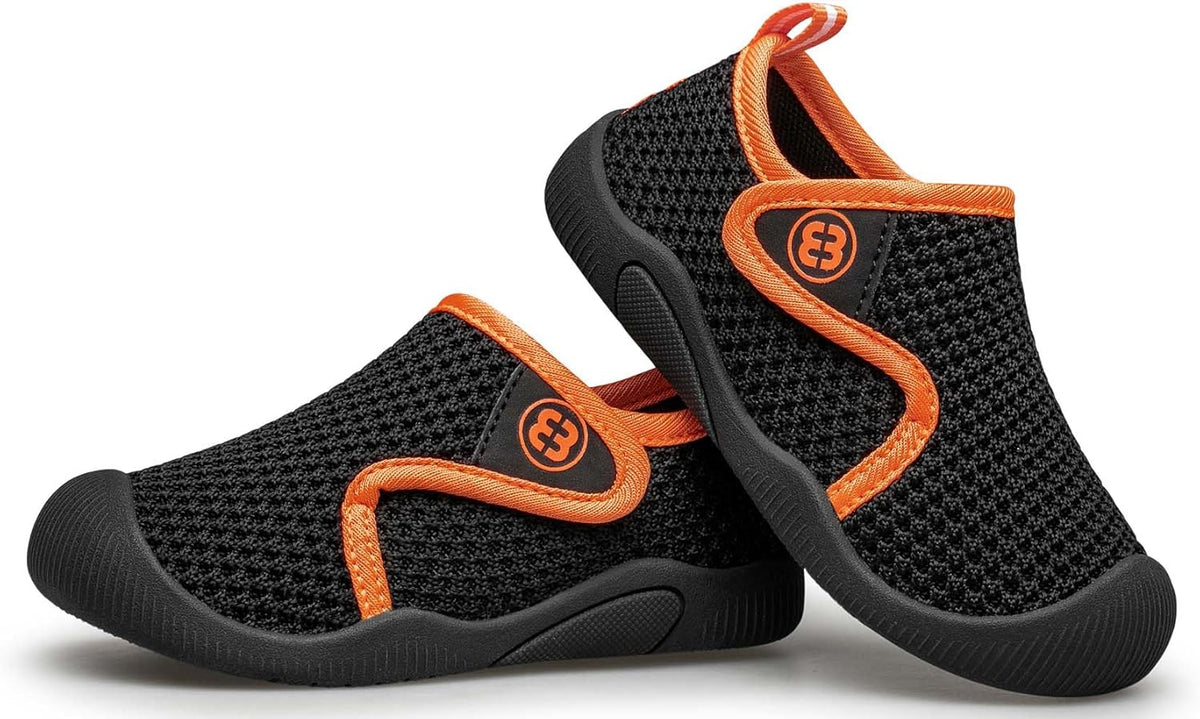 TUOTOM Toddler Tennis Shoes Boys Girls Lightweight Breathable Barefoot Shoes Wide Kids Slip On Sneakers