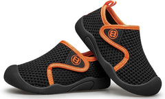 TUOTOM Toddler Tennis Shoes Boys Girls Lightweight Breathable Barefoot Shoes Wide Kids Slip On Sneakers